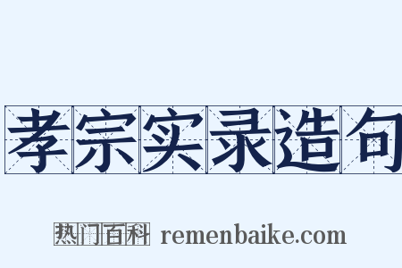 孝宗实录造句是什么意思的图片